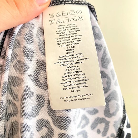 Michael Kors sz:M Black White Leopard Animal Print Sleeveless Zip Dress - Picture 11 of 11